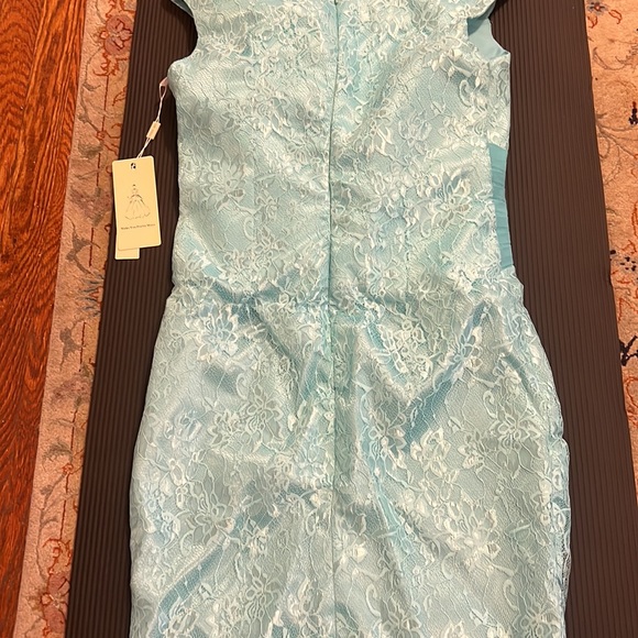 Cocktail dress teal color size 14 - Picture 5 of 7